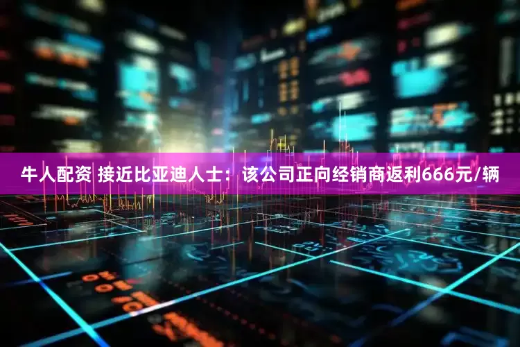 牛人配资 接近比亚迪人士：该公司正向经销商返利666元/辆