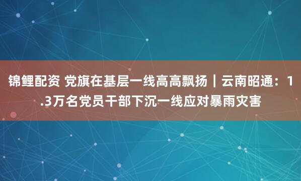 锦鲤配资 党旗在基层一线高高飘扬｜云南昭通：1.3万名党员干部下沉一线应对暴雨灾害