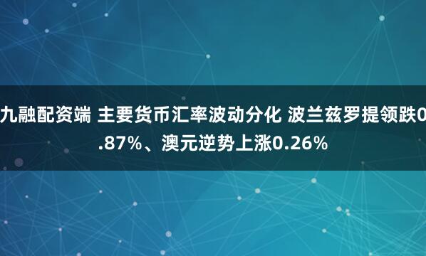 九融配资端 主要货币汇率波动分化 波兰兹罗提领跌0.87%、澳元逆势上涨0.26%