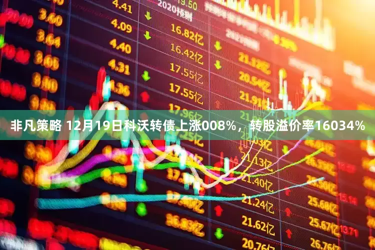 非凡策略 12月19日科沃转债上涨008%，转股溢价率16034%
